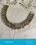 AGDQ-15256 - Gold & White Pure Gold Necklace