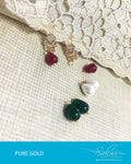 AGDQ-16612 - Gold & Multi Pure Gold Earrings