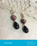 AGDQ-16615 - Gold & Blue Pure Gold Jhumka