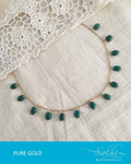 AGDQ-22416 - Green & Gold Pure Gold Chain