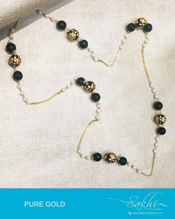 AGDQ-473 - Black & Gold Pure Gold Chain
