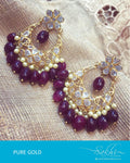 AGDQ-5790 - Gold & Red Pure Gold Earrings