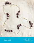 AGDQ-7509 - Maroon & White Pure Gold Chain