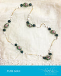 AGDQ-7511 - Green & White Pure Gold Chain