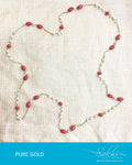 AGDQ-7515 - Red & White Pure Gold Chain