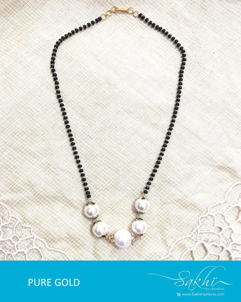AGDQ-7517 - Black & White Pure Gold Chain