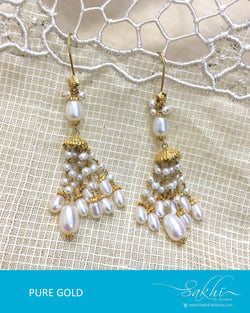 AGDQ-7595 Pearl Gold Earrings