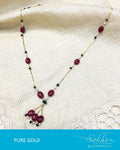 AGDQ-7599 - Maroon & Multi Pure Gold Chain