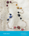 AGDQ-8470 - White & Gold Pure Gold Chain