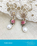 AGDQ-8475 Pink Gold Earrings