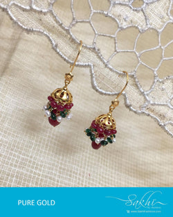 AGDR-0002 - Gold & Multi Pure Gold Earring