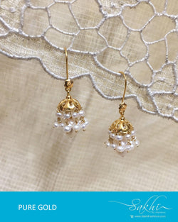 AGDR-0004 - Gold & Cream Pure Gold Earring