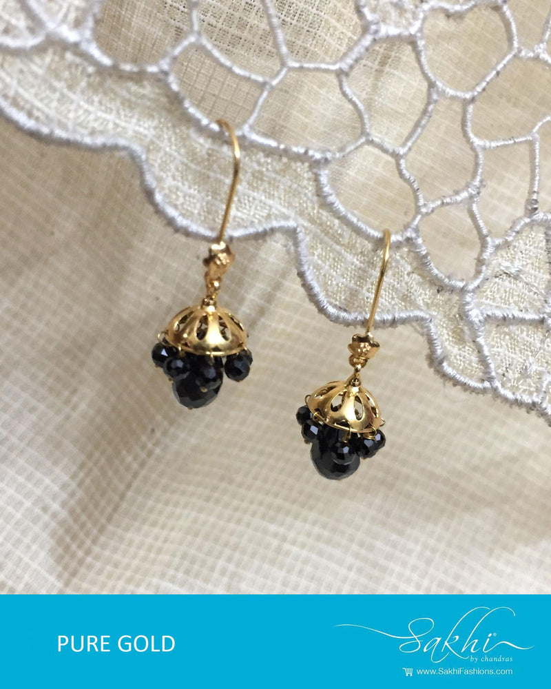 AGDR-0014 - Gold & Black Pure Gold Earring