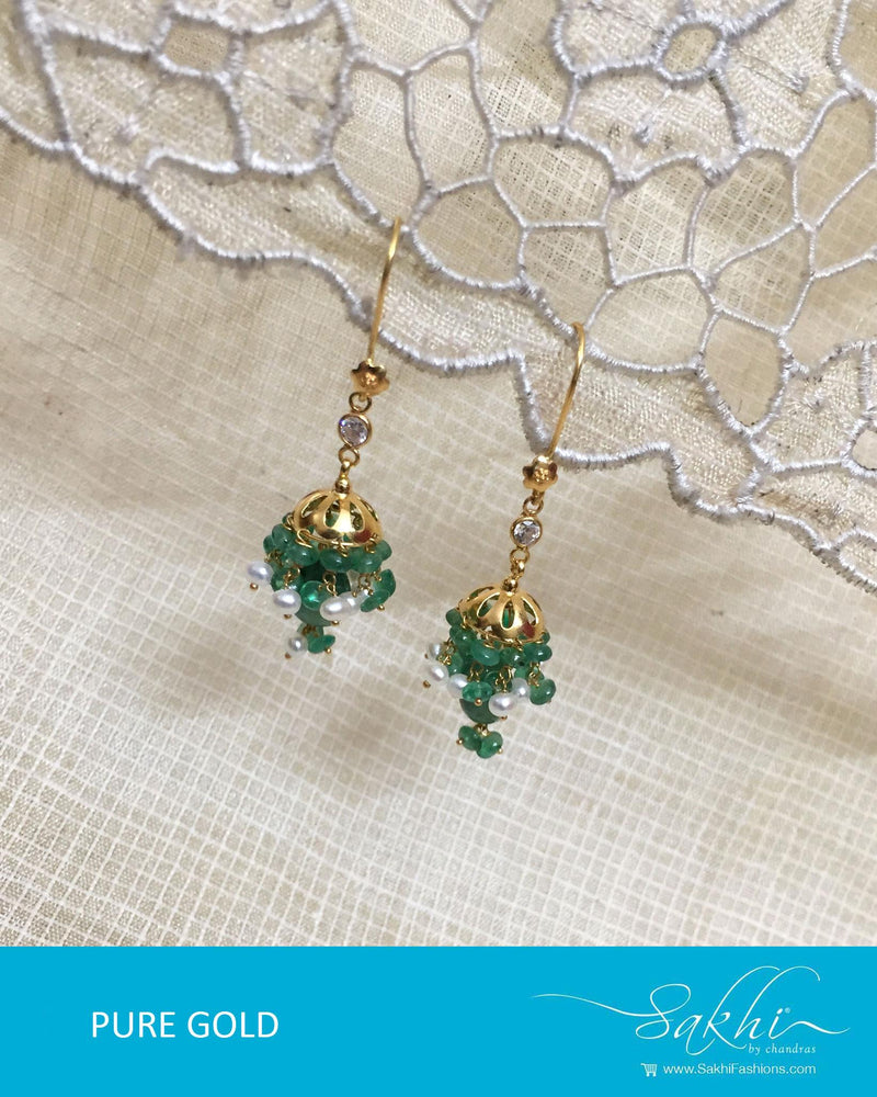 AGDR-0015 - Gold & Multi Pure Gold Earring
