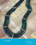 AGDR-10299 Green Gold bead mala