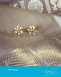 AGDR-10314 - Gold &  White Gold Earring