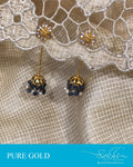 AGDR-20784 - Green &  Gold Earring