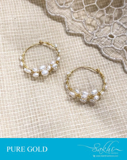 AGDR-23268 - Pearl &  Gold Earring