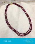 AGDR-3461 - Red & Gold Pure Gold Necklace