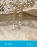 AGDR-4375 - Gold & White Pure Gold Jhumka