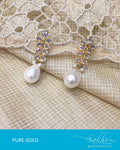 AGDR-4384 - Gold & White Pure Gold Jhumka