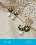 AGDR-4400 - Gold & Blue Pure Gold Jhumka