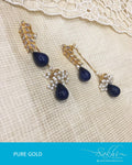 AGDR-4418 - Gold & Blue Pure Gold Jhumka