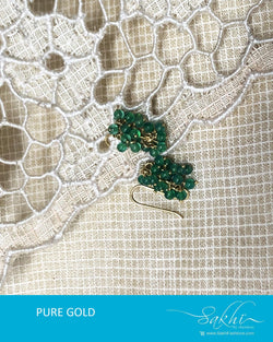 AGDR-9177 - Green &  Gold Earring