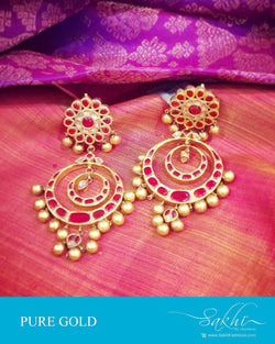 AGDS-14438 - Gold &  Gold Earring