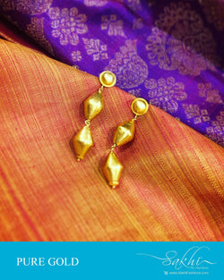 AGDS-14440 - Gold &  Gold Earring
