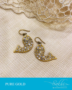 AGDS-16790 - Gold &  Gold Fish Earring