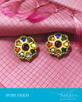 AGDS-18918 - Gold & Multi Gold Navarathna Earring