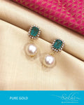AGE17-1311 - Green & Gold Pure Gold Earrings