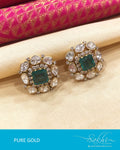 AGE17-904 - Green & Gold Pure Gold Earrings