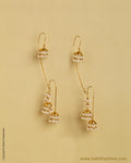 AGMSO-10429 - Pearl & Yellow Pure Gold Tripple Jhumka