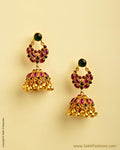 AXMSO-10818 - Pink Pure Silver & Gold Bali Jumka
