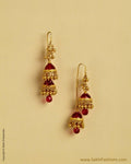 AGMSO-10842 - Yellow & Red Pure Gold Double Jumka