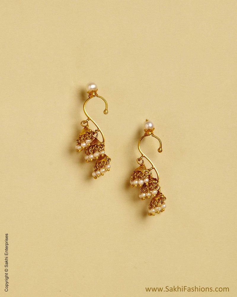 AGMSO-10911 - Yellow &  Pure Gold Ear Cuff