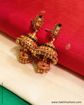 AGO-1464 Gold & Green Pure Silver Earring