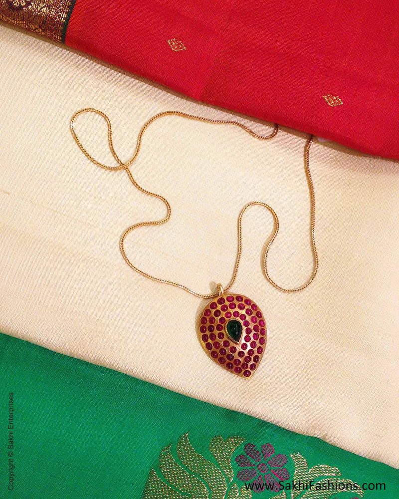 AGO-1500 Red & Gold Pure Silver Mala