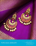 AGO-15801 - Yellow & Multi 22ct Pure Gold Earring