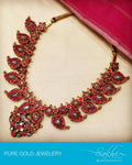 AGO-15802 - Yellow & Pink 22ct Pure Gold Mango Mala