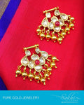 AGO-15803 - Yellow & White 22ct Pure Gold Earring