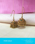 AGP-7715 - Gold & Green Gold Jhumka