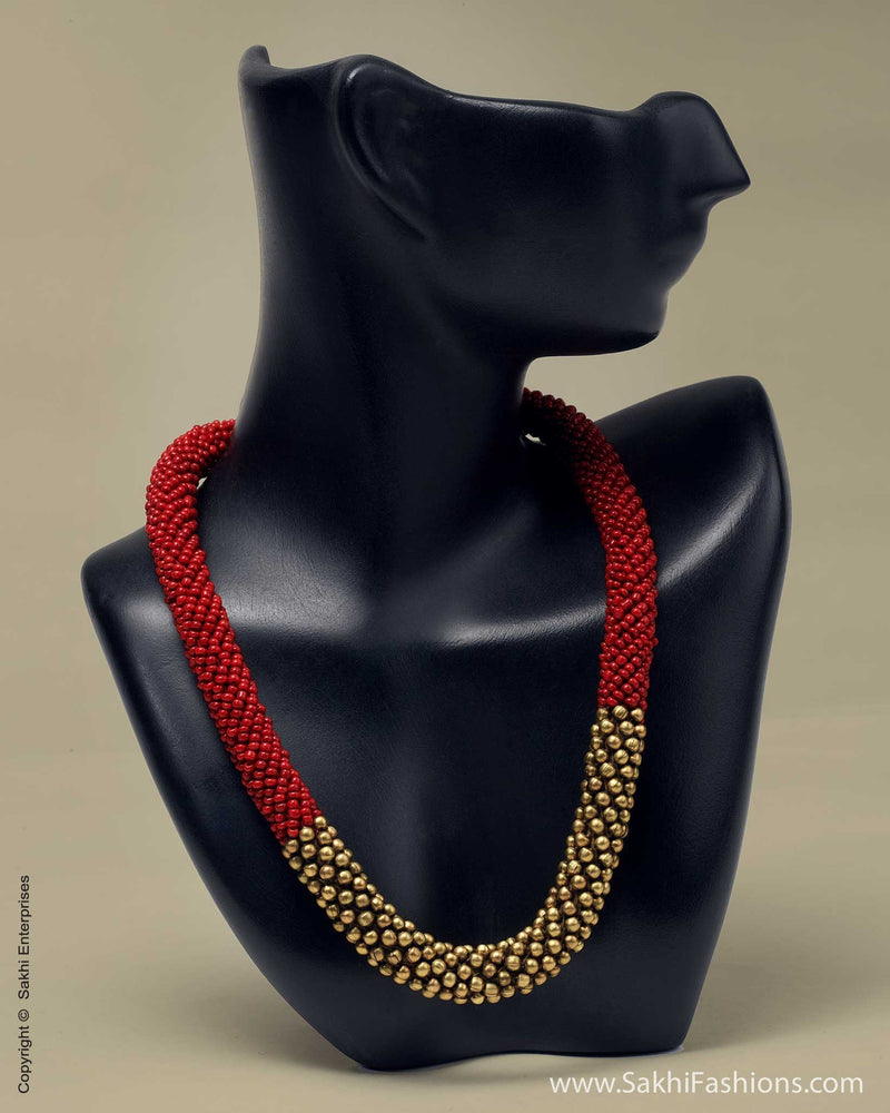 AJ-0012 Red Brass Mala