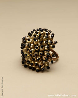 AJ-0045 - Black Flora Ring