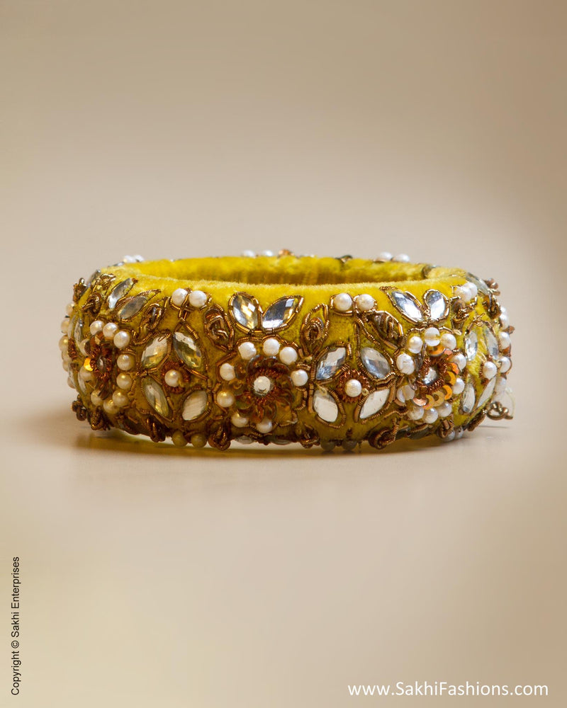 AJ-0119 Yellow Silk Bangle