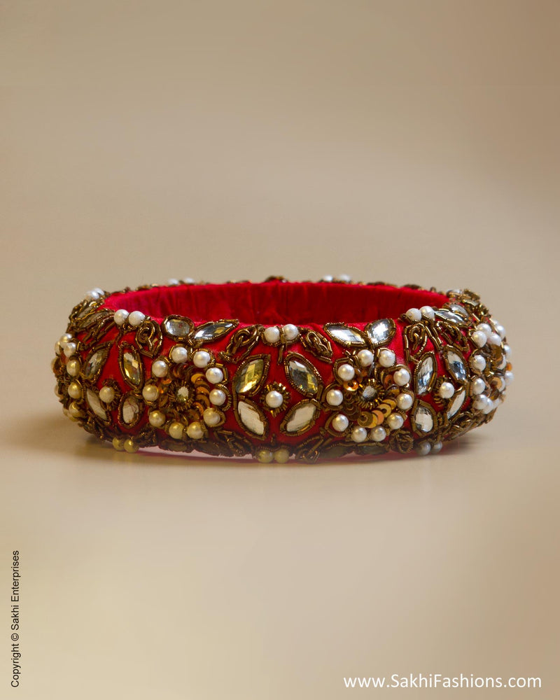 AJ-0122 Red Silk Bangle