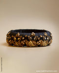 Black & White Faux Silk & Pearl Bangle