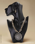 AJ-0129 Silver Mala & Earring